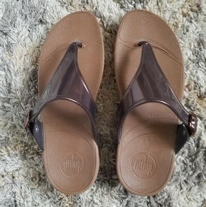 FitFlop Super Jelly Thong Wedge Sandals